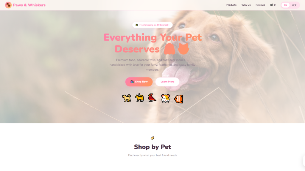 Paws & Whiskers Pet Supplies Store