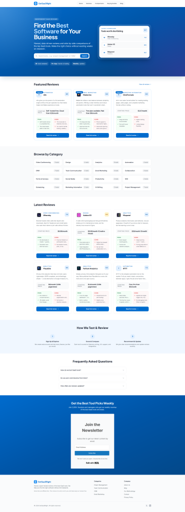 GetSaaSRight — SaaS Reviews & Comparison Platform